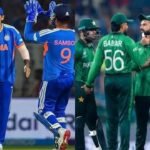 India vs Pakistan cricket match crowd and players